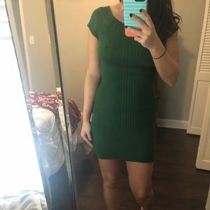 Green sweater dress